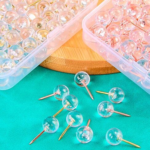 50/100Pcs I-Shape Push Pins Ball-Shape Pushpin Map Pin for Bulletin Board Photo Wall Sewing Pin for Fabric Quilting for Wall for Bulletin for Cork for Map with Clips in Saudi Arabia