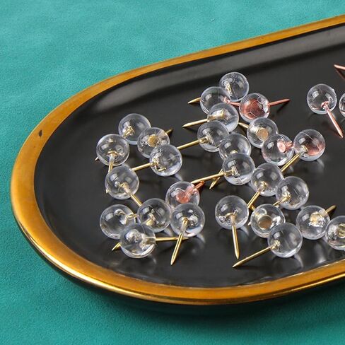 50/100Pcs I-Shape Push Pins Ball-Shape Pushpin Map Pin for Bulletin Board Photo Wall Sewing Pin for Fabric Quilting for Wall for Bulletin for Cork for Map with Clips in Saudi Arabia