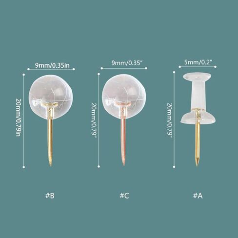 50/100Pcs I-Shape Push Pins Ball-Shape Pushpin Map Pin for Bulletin Board Photo Wall Sewing Pin for Fabric Quilting for Wall for Bulletin for Cork for Map with Clips in Saudi Arabia