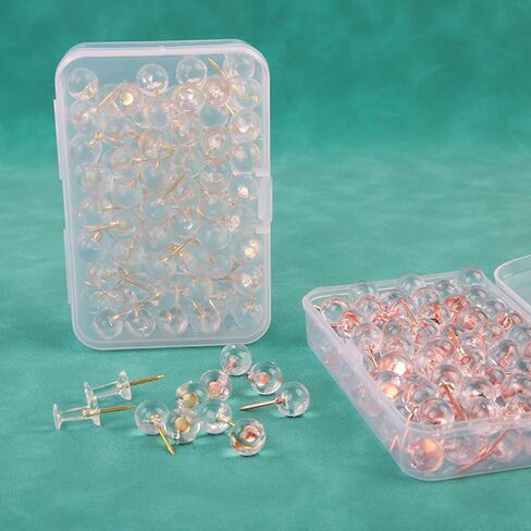 50/100Pcs I-Shape Push Pins Ball-Shape Pushpin Map Pin for Bulletin Board Photo Wall Sewing Pin for Fabric Quilting for Wall for Bulletin for Cork for Map with Clips in Saudi Arabia