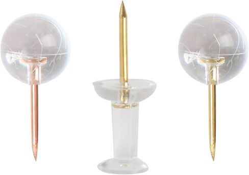 50/100Pcs I-Shape Push Pins Ball-Shape Pushpin Map Pin for Bulletin Board Photo Wall Sewing Pin for Fabric Quilting for Wall for Bulletin for Cork for Map with Clips in Saudi Arabia