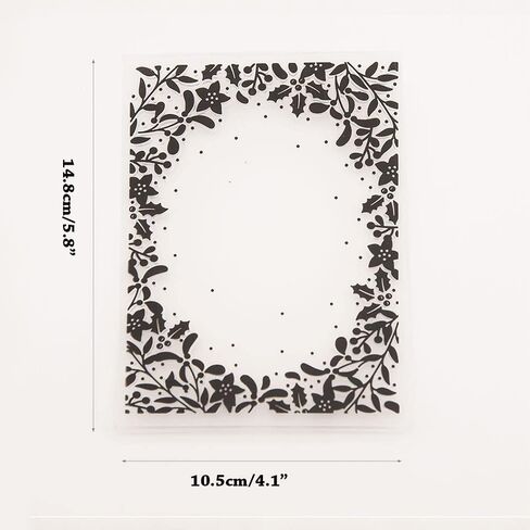 Arbuya Christmas Berry Branch Frame Plastic Embossing Folder for Scrapbook DIY Album Card Tool Plastic Template Folders in Saudi Arabia
