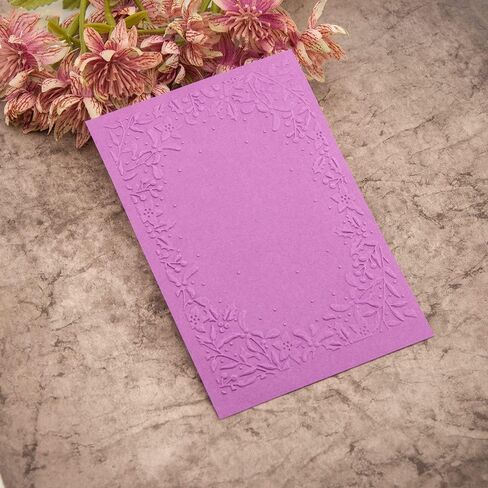 Arbuya Christmas Berry Branch Frame Plastic Embossing Folder for Scrapbook DIY Album Card Tool Plastic Template Folders in Saudi Arabia