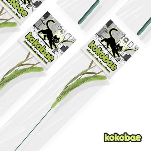Cat Wand Toy – Natural Grass-Inspired Cat Teaser Stick, Durable Design for Indoor Cats, Interactive Play for Exercise, Hunting, and Bonding in Saudi Arabia