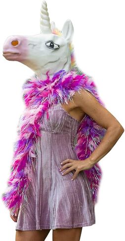 ZUCKER Medium Chandelle Feather Boa with Lurex - Christmas Decorations - Vibrant Holiday Home Decor - Unicorn Boa - Bachelorette Party, Holiday, New Year's Eve, Costume, Cosplay in Saudi Arabia