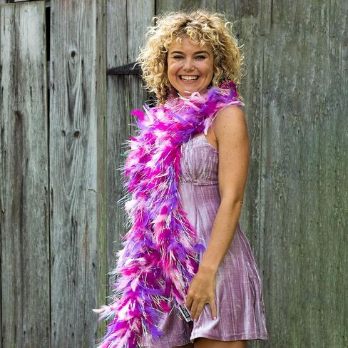 ZUCKER Medium Chandelle Feather Boa with Lurex - Christmas Decorations - Vibrant Holiday Home Decor - Unicorn Boa - Bachelorette Party, Holiday, New Year's Eve, Costume, Cosplay in Saudi Arabia