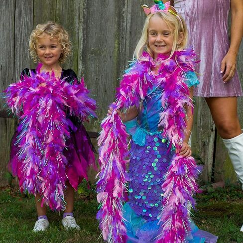 ZUCKER Medium Chandelle Feather Boa with Lurex - Christmas Decorations - Vibrant Holiday Home Decor - Unicorn Boa - Bachelorette Party, Holiday, New Year's Eve, Costume, Cosplay in Saudi Arabia