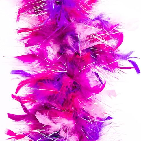 ZUCKER Medium Chandelle Feather Boa with Lurex - Christmas Decorations - Vibrant Holiday Home Decor - Unicorn Boa - Bachelorette Party, Holiday, New Year's Eve, Costume, Cosplay in Saudi Arabia