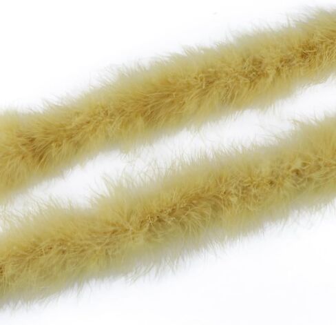 2m 20g Turkey Feather Boa Natural Marabou Plume Trim Fluffy Soft Dyed for Wedding Decor Scarf DIY Crafts Skirt Party (Brown) in Saudi Arabia