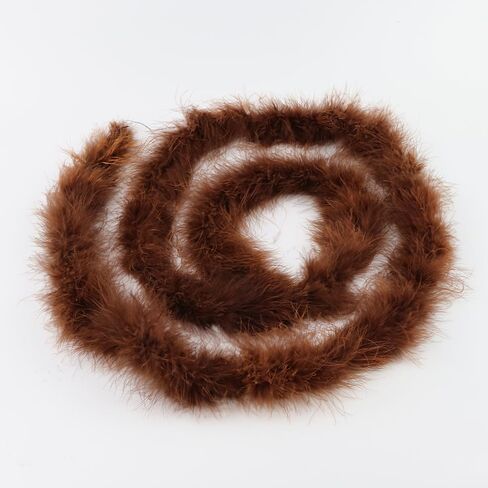 2m 20g Turkey Feather Boa Natural Marabou Plume Trim Fluffy Soft Dyed for Wedding Decor Scarf DIY Crafts Skirt Party (Brown) in Saudi Arabia