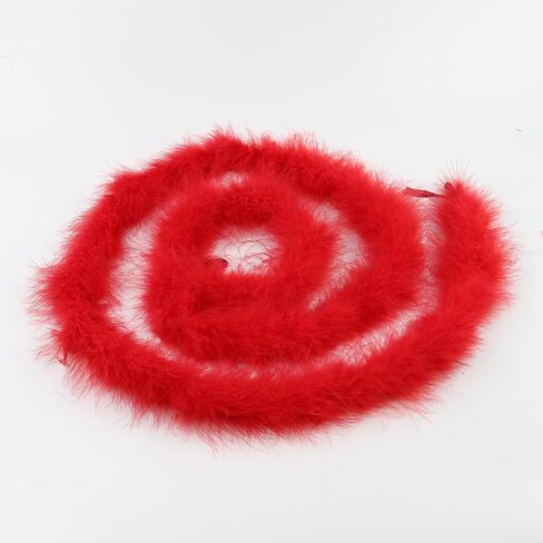 2m 20g Turkey Feather Boa Natural Marabou Plume Trim Fluffy Soft Dyed for Wedding Decor Scarf DIY Crafts Skirt Party (Brown) in Saudi Arabia