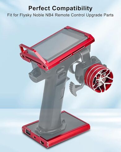 إطار حماية جهاز الإرسال المعدني ومجموعة العجلات الأساسية مناسبة لـ Flysky Noble NB4 Noble Lite NB4 PRO، أجزاء ترقية جهاز التحكم عن بعد، أحمر in Saudi Arabia