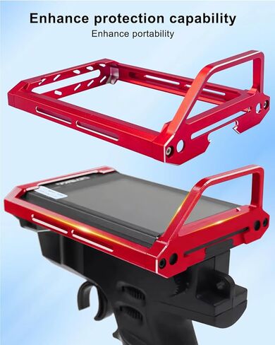 إطار حماية جهاز الإرسال المعدني ومجموعة العجلات الأساسية مناسبة لـ Flysky Noble NB4 Noble Lite NB4 PRO، أجزاء ترقية جهاز التحكم عن بعد، أحمر in Saudi Arabia