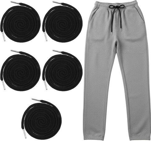5 قطع هوديي سلسلة استبدال الرباط استبدال للسراويل 53 بوصة أسود الرباط الحبل هوديي سلسلة ل Sweatpants السراويل السراويل هوديس البلوز جاكيتات معاطف حقيبة in Kuwait