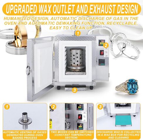 Dual Temperature Controller Jewelry Casting Burnout Furnace Oven Kiln Machine in Saudi Arabia