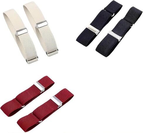 3-Pairs Adjustable Anti-Slip Armbands - Shirt Sleeve Holders for Men & Women, Unisex Sleeve Garters in Saudi Arabia
