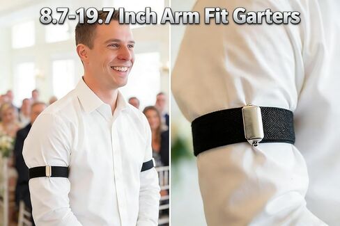 3-Pairs Adjustable Anti-Slip Armbands - Shirt Sleeve Holders for Men & Women, Unisex Sleeve Garters in Saudi Arabia