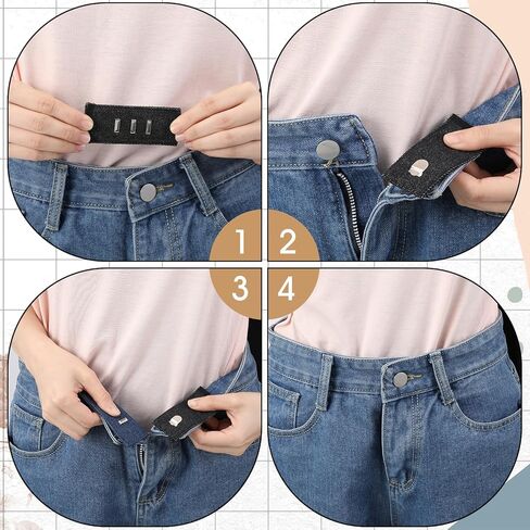 Teaaha 4 pcs Hook Waist Band Extenders Pants Waist Extenders with Metal Hook Adjustable Waistband Extender for Men Women, Pants, Jeans, Skirts, Trousers in Saudi Arabia