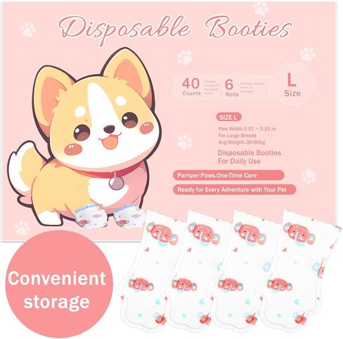 Disposable Dog Booties for Dog Cats,40Pcs Pet Booties Waterproof and Breathable with Adjustable Bandage,Paw Socks Protector for Small Medium Large Dogs,Disposable Dog Boots in Saudi Arabia