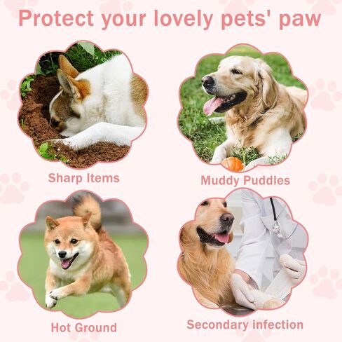 Disposable Dog Booties for Dog Cats,40Pcs Pet Booties Waterproof and Breathable with Adjustable Bandage,Paw Socks Protector for Small Medium Large Dogs,Disposable Dog Boots in Saudi Arabia