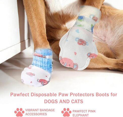 Disposable Dog Booties for Dog Cats,40Pcs Pet Booties Waterproof and Breathable with Adjustable Bandage,Paw Socks Protector for Small Medium Large Dogs,Disposable Dog Boots in Saudi Arabia