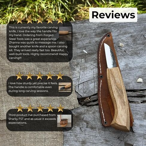 Sharky Hand Forged Detail Wood Carving Knife with Leather Sheath Blade 1.97 in (5 cm) Precision Whittling Chip Carving Knife for Woodcarving in Saudi Arabia