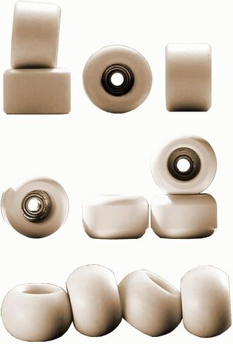 Fingerboard (Beige Wheels i & ii & iii) Finger Skateboard Silent Wheels Non-Skid Wheels Strong Grip Wheels (8mm Big Beige Wheel 4 pcs)+(7.5mm Standard Wheel)+(8mm Planet Wheel) in Kuwait