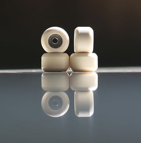 Fingerboard (Beige Wheels i & ii & iii) Finger Skateboard Silent Wheels Non-Skid Wheels Strong Grip Wheels (8mm Big Beige Wheel 4 pcs)+(7.5mm Standard Wheel)+(8mm Planet Wheel) in Kuwait