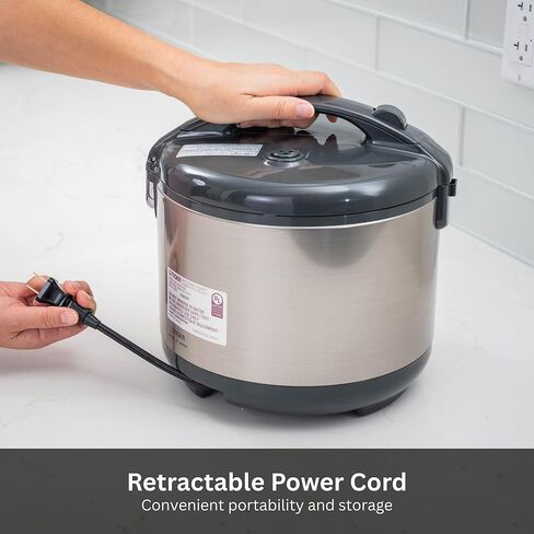 Tiger JNP-S18U-US 10 Cup Capacity White Rice Cooker with Non-Stick Inner Pot, Retractable Power Cord, and Keep Warm up to 12 hours (Urban Satin) in Kuwait