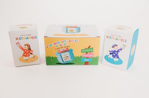Bilingual Flashcard Reader, English Vietnamese Southern Accent, Educational Learning Speech Development Toy with 200+ Cards (Blue) in Saudi Arabia