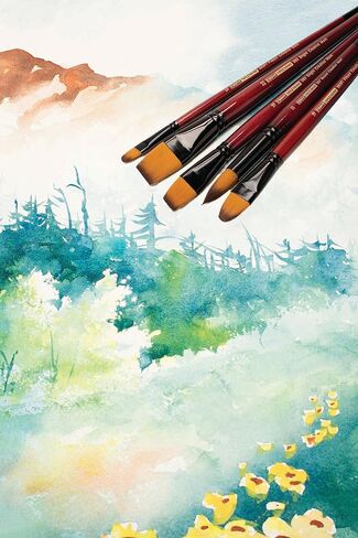 فرشاة طلاء السمور الاصطناعية ذات مقبض طويل من Creative Mark Ebony Splendor، مجموعة مشرقة مكونة من 9 قطع، شعر Teijin متعدد الشعيرات، فرش طلاء صناعية مصنوعة يدويًا للطلاء الأكريليك، والرسم بالألوان المائية والمزيد in Saudi Arabia