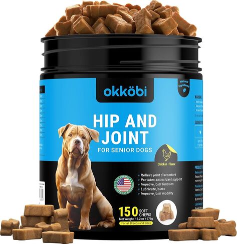 ZENO Glucosamine HCL ومضغ الورك والمفاصل للكلاب - 150 قطعة - دعم متقدم للورك والمفاصل للكلاب الكبيرة - مع MSM وبلح البحر الأخضر - الدجاج in Saudi Arabia