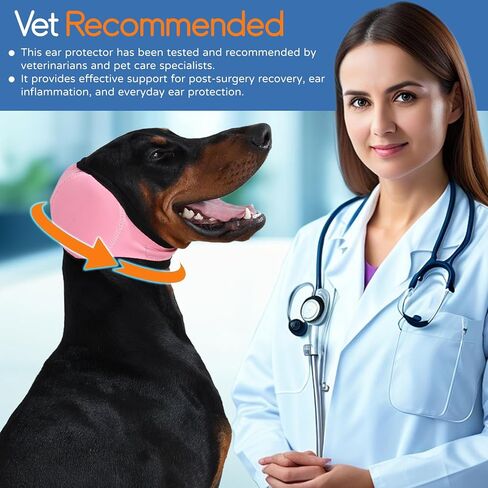 Dog Ear Muffs & Swim Cap and No Shake Ear Wrap for Bathing, Hematoma, Drying & Noise Anxiety Relief - Elastic Waterproof Ear Protection with Calming Hoodie for Grooming in Saudi Arabia
