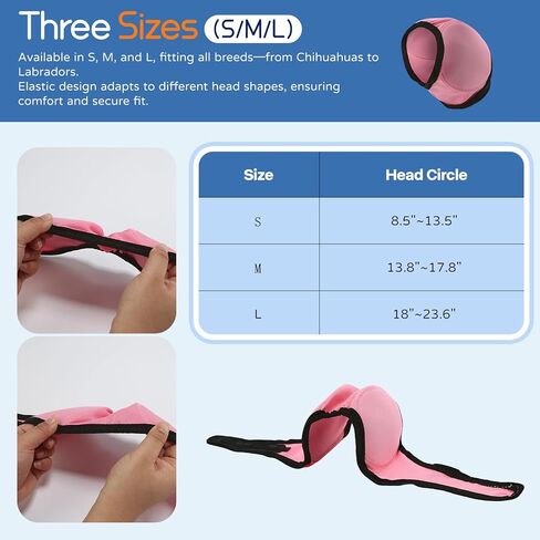 Dog Ear Muffs & Swim Cap and No Shake Ear Wrap for Bathing, Hematoma, Drying & Noise Anxiety Relief - Elastic Waterproof Ear Protection with Calming Hoodie for Grooming in Saudi Arabia