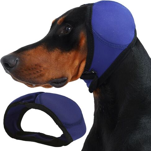 Dog Ear Muffs & Swim Cap and No Shake Ear Wrap for Bathing, Hematoma, Drying & Noise Anxiety Relief - Elastic Waterproof Ear Protection with Calming Hoodie for Grooming in Saudi Arabia