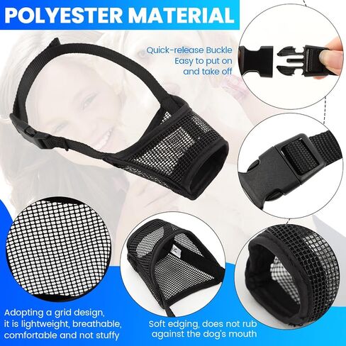 3pack Dog Muzzle Suits for Small Medium Large Dogs, Drinkable Breathable Mouth Guard, Adjustable Strap Soft Dog Muzzle to Prevent Biting Chewing, Air Mesh Muzzles for Scavenging Licking (XS+S+M) in Saudi Arabia