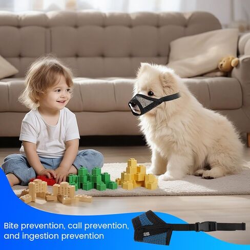 3pack Dog Muzzle Suits for Small Medium Large Dogs, Drinkable Breathable Mouth Guard, Adjustable Strap Soft Dog Muzzle to Prevent Biting Chewing, Air Mesh Muzzles for Scavenging Licking (XS+S+M) in Saudi Arabia