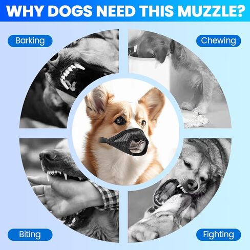 3pack Dog Muzzle Suits for Small Medium Large Dogs, Drinkable Breathable Mouth Guard, Adjustable Strap Soft Dog Muzzle to Prevent Biting Chewing, Air Mesh Muzzles for Scavenging Licking (XS+S+M) in Saudi Arabia