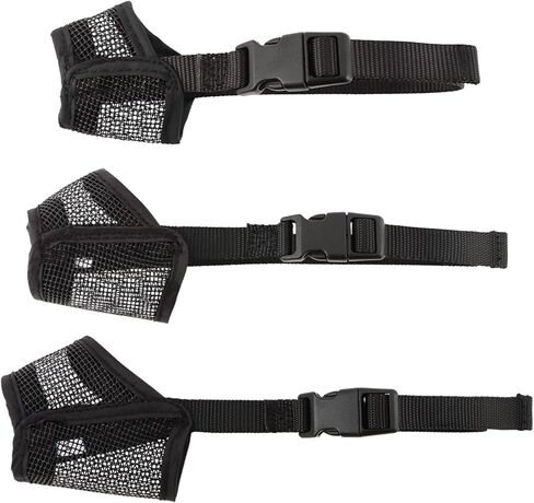 3pack Dog Muzzle Suits for Small Medium Large Dogs, Drinkable Breathable Mouth Guard, Adjustable Strap Soft Dog Muzzle to Prevent Biting Chewing, Air Mesh Muzzles for Scavenging Licking (XS+S+M) in Saudi Arabia