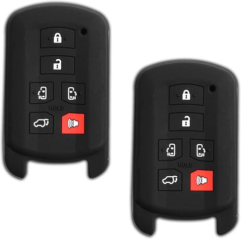 KeyGuardz Keyless Entry Remote Car Smart Key Fob Shell Cover Rubber Protective Case for Toyota Sienna HYQ14ADR (Pack of 2) in Saudi Arabia
