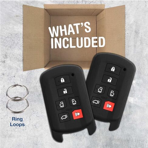 KeyGuardz Keyless Entry Remote Car Smart Key Fob Shell Cover Rubber Protective Case for Toyota Sienna HYQ14ADR (Pack of 2) in Saudi Arabia