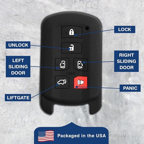 KeyGuardz Keyless Entry Remote Car Smart Key Fob Shell Cover Rubber Protective Case for Toyota Sienna HYQ14ADR (Pack of 2) in Saudi Arabia