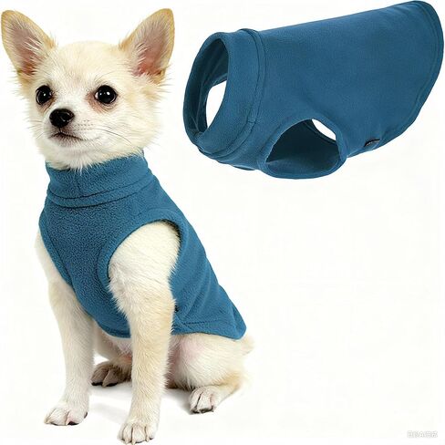Stretch Fleece Dog Vest, Pullover Fleece Jacket for Medium Dogs, Soft Thermal Pet Sweater, Steel Blue Color in Saudi Arabia