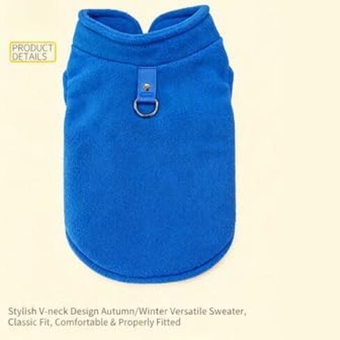 Stretch Fleece Dog Vest, Pullover Fleece Jacket for Medium Dogs, Soft Thermal Pet Sweater, Steel Blue Color in Saudi Arabia