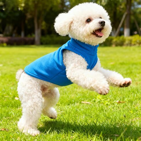 Stretch Fleece Dog Vest, Pullover Fleece Jacket for Medium Dogs, Soft Thermal Pet Sweater, Steel Blue Color in Saudi Arabia