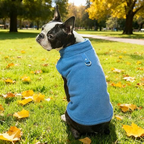 Stretch Fleece Dog Vest, Pullover Fleece Jacket for Medium Dogs, Soft Thermal Pet Sweater, Steel Blue Color in Saudi Arabia