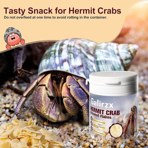 Hermit Crab Food – Baked Coconut Treat, Natural Dried Coconut Flakes for Hermit Crabs, Healthy, Additive-Free, Easily Digestible, Crispy Snack | 60g in Saudi Arabia