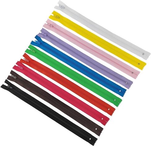 10 Pcs 14 Inch Nylon Zippers, 10 Assorted Colors Invisible Zippers Replacement for Tailor Sewing Supplies, Bags, Purses, Craft DIY Accessories(Each Color 1 Piece) (10) in Saudi Arabia