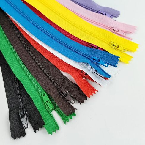 10 Pcs 14 Inch Nylon Zippers, 10 Assorted Colors Invisible Zippers Replacement for Tailor Sewing Supplies, Bags, Purses, Craft DIY Accessories(Each Color 1 Piece) (10) in Saudi Arabia