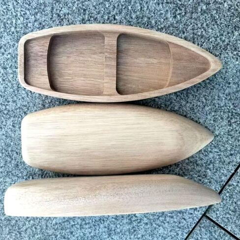 Wooden Boat Model Handcrafts Home Decoration Ocean Landscape Boat Model Ornaments Mini Ship Mini Canoe Fishing Boat Decor Desk Ornament(17cm) in Saudi Arabia
